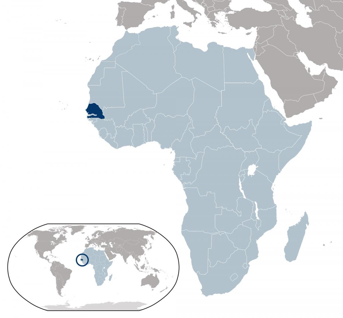 karta lokacije, Senegal na svijet