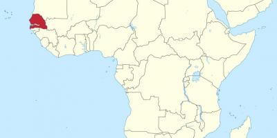 Senegal na karti Afrike