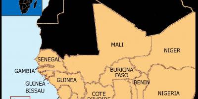 Karta Senegala karti Zapadne Afrike