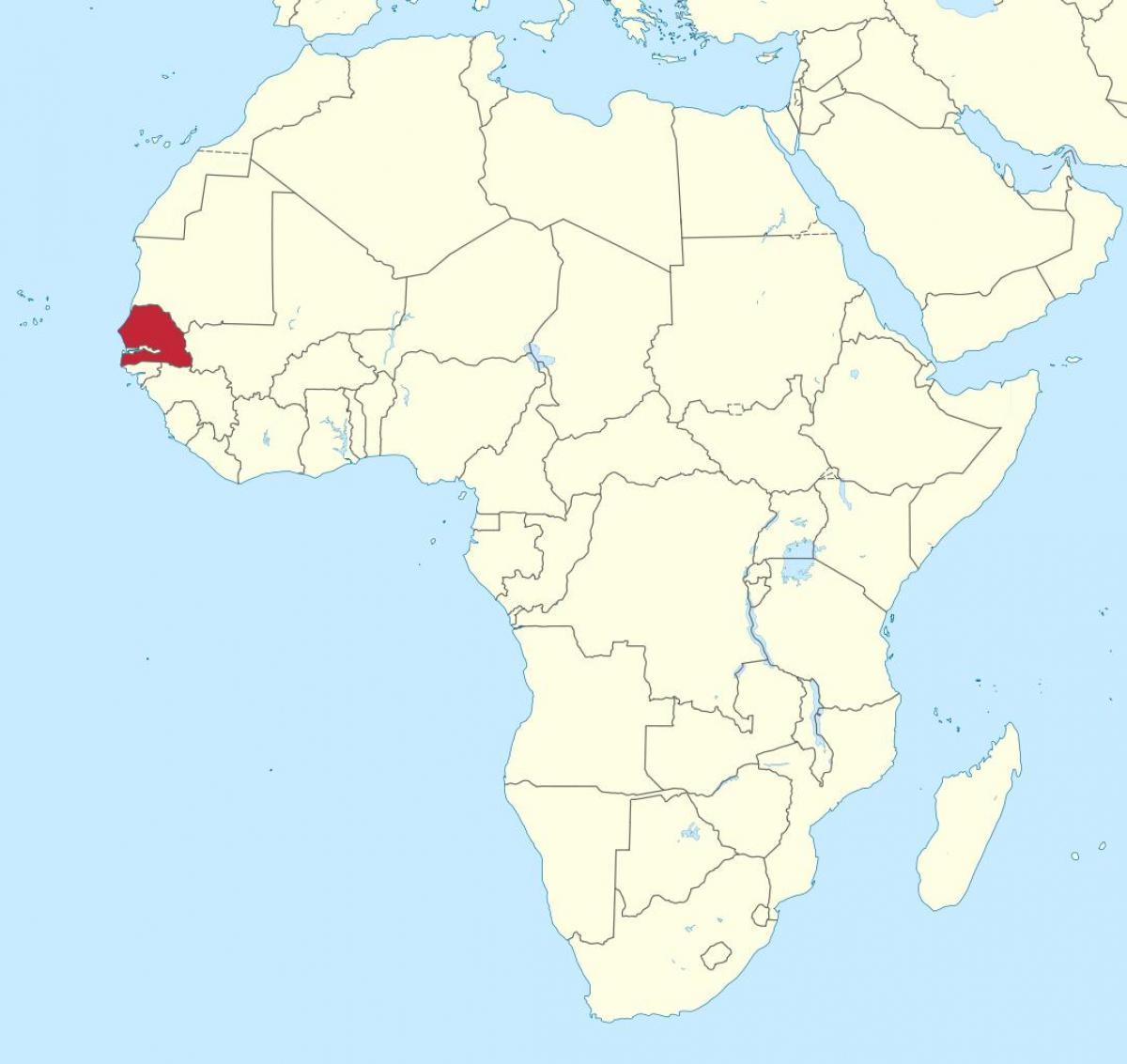 Senegal na karti Afrike