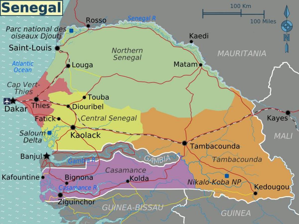 karta Senegala političkih